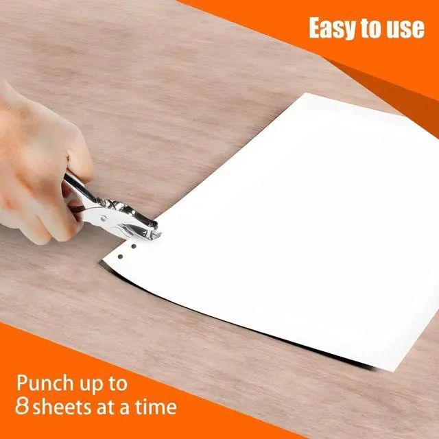 Alt view image 5 of 6 - Hole Puncher, 6 Pack, 8 Sheet Capacity Single Hole Punch, Silver Color, Paper Punch for Paper, 1 Hole Puncher Single