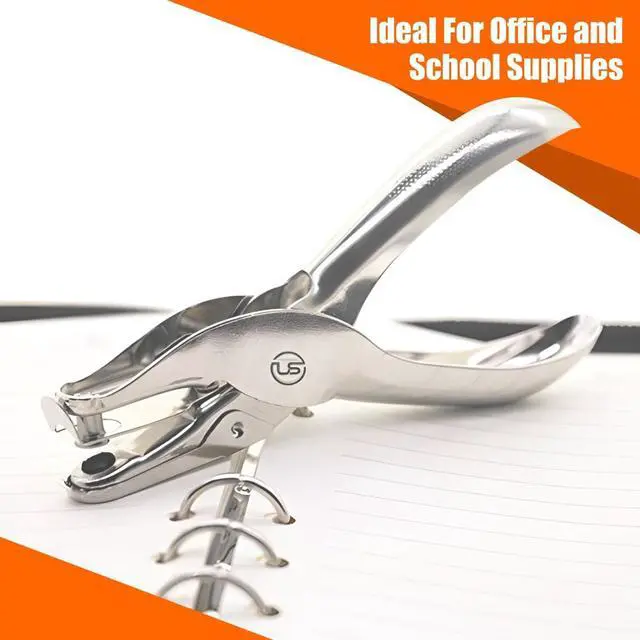 Alt view image 6 of 6 - Hole Puncher, 6 Pack, 8 Sheet Capacity Single Hole Punch, Silver Color, Paper Punch for Paper, 1 Hole Puncher Single