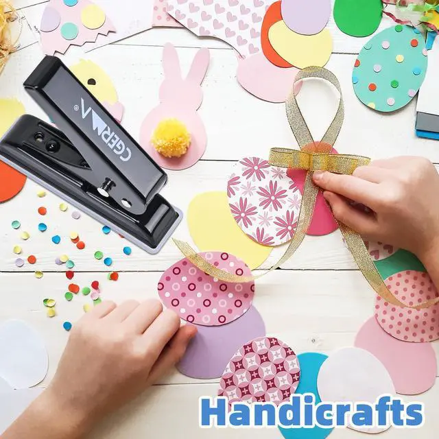 Alt view image 7 of 7 - Single Hole Punch, 30 Sheet Capacity, Heavy Duty Paper Hole Puncher, 1/4" Hole Punches, 60% Labor Savings for for ID Cards, Chipboard Art Projects, Black