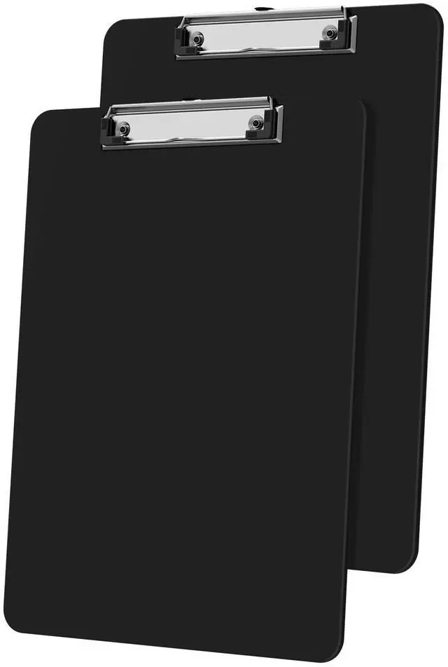 Main image of Plastic Clipboards Set of 2, Black 8.5x11 Clip Board