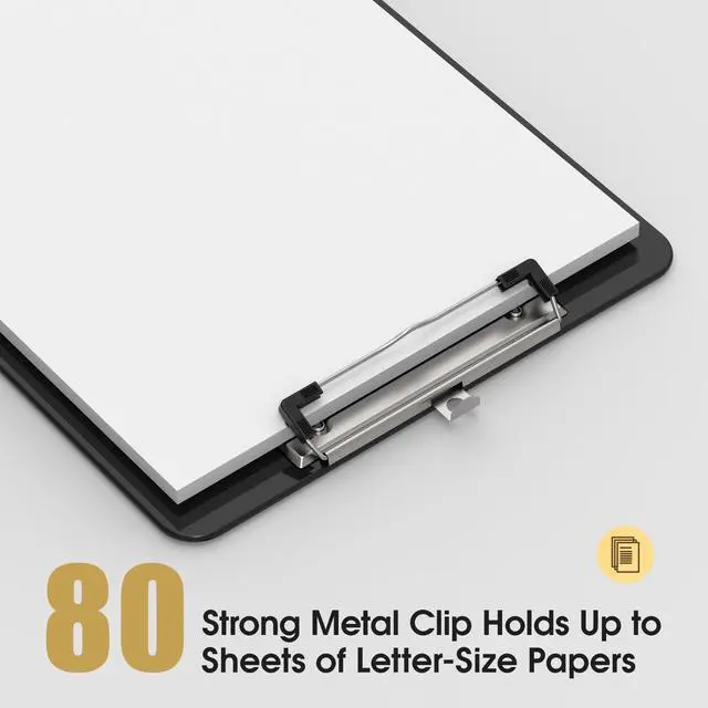 Alt view image 4 of 7 - Plastic Clipboards Set of 2, Black 8.5x11 Clip Board