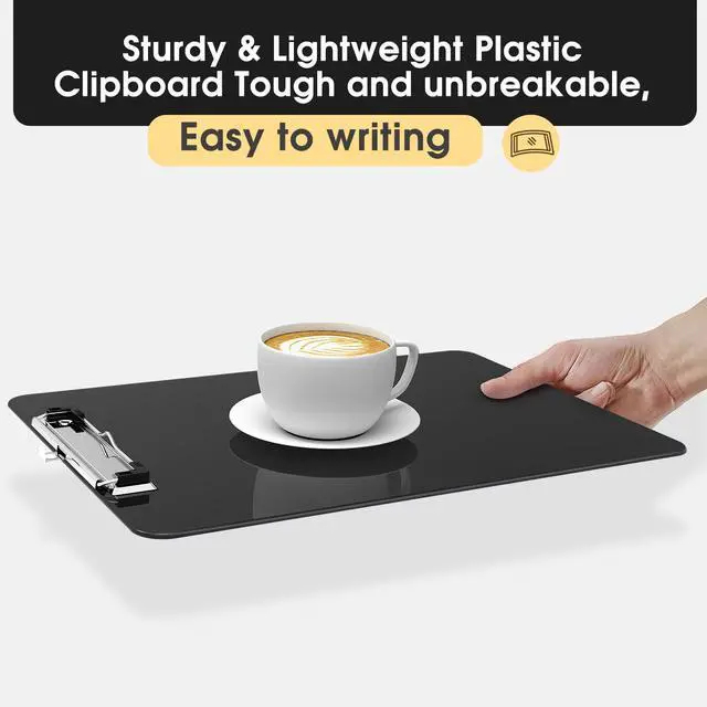Alt view image 5 of 7 - Plastic Clipboards Set of 2, Black 8.5x11 Clip Board