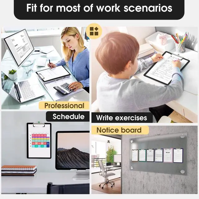 Alt view image 7 of 7 - Plastic Clipboards Set of 2, Black 8.5x11 Clip Board