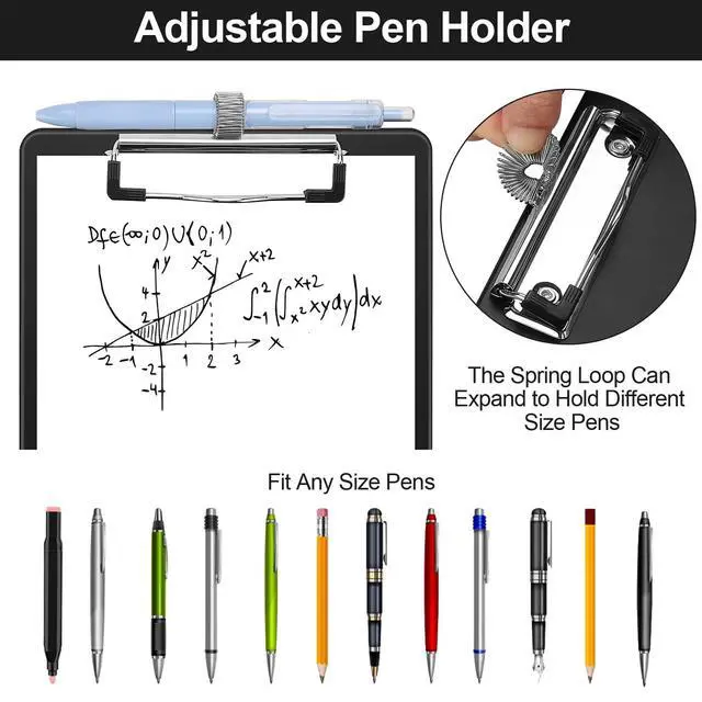 Alt view image 3 of 7 - Small Clipboard with Storage, A5 Clipboards with Pen Holder, Half Letter Clip Boards 6x9 Mini Plastic Clipboard with Low Profile Clip for Classroom, School, Office Supplies (Black)