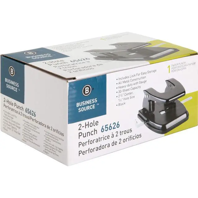 Alt view image 2 of 3 - Heavy-Duty Hole Punch (65626), Black, Small (1-24)