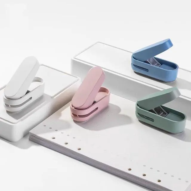 Alt view image 2 of 6 - Mini Small Hole Puncher White Color, 10 Sheet Paper Capacity Single Hole Puncher for Office Use Or Gift for Students (White)