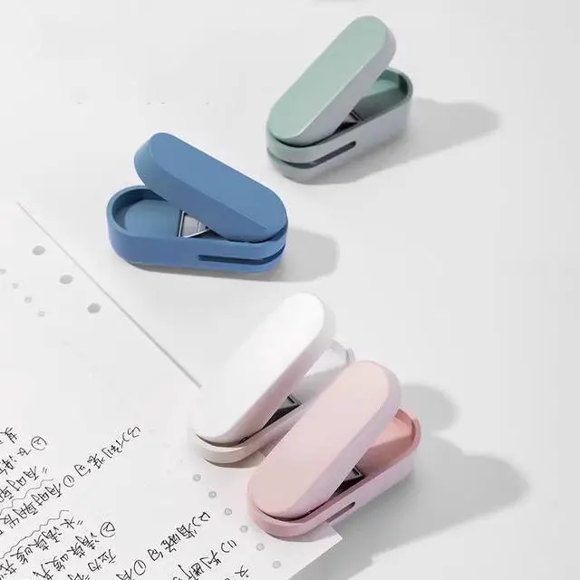 Alt view image 4 of 6 - Mini Small Hole Puncher White Color, 10 Sheet Paper Capacity Single Hole Puncher for Office Use Or Gift for Students (White)