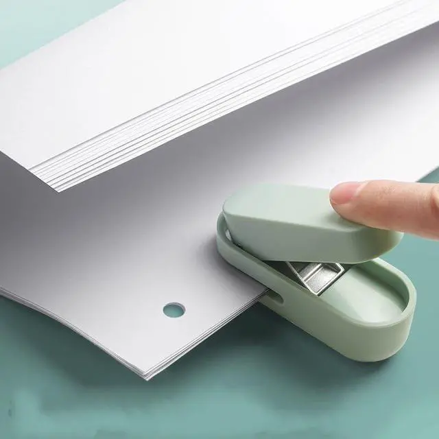 Alt view image 5 of 6 - Mini Small Hole Puncher White Color, 10 Sheet Paper Capacity Single Hole Puncher for Office Use Or Gift for Students (White)