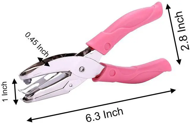 Alt view image 5 of 7 - Star Shape Single Paper Hole Punch, 1 Pack 6.3 Inch Length 1/4 Inch of Diameter of Hole Handheld Puncher with Pink Soft Thick Leather Cover(Star 1/4 inch)