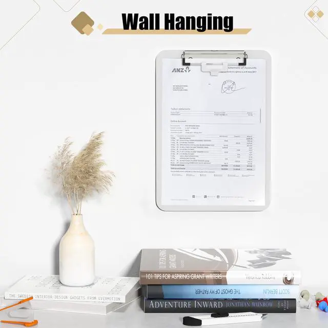 Alt view image 6 of 7 - Plastic Clipboard, White 8.5x11" Clipboard, A4 Letter Size Clipboards for Nurses, Students, Office and Women, Clipboard with Pen Holder and Low Profile Clip, Size 12.5 x 9 Inch(White)