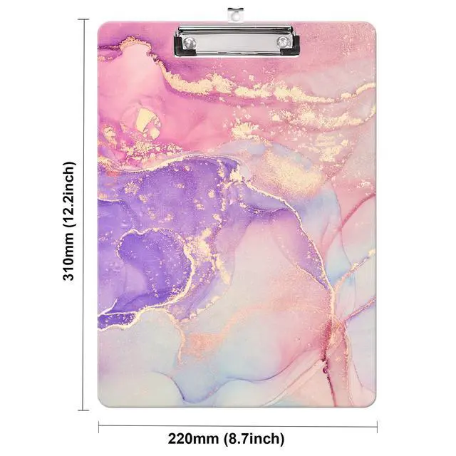 Alt view image 2 of 7 - Fashion Clipboard, A4 Letter Size Wooden Decorative Clipboards for Teacher, Nurse, Doctor,Student and Kids, Cute Design for Standard Size 12.2" x 8.9" (C-Pink Purple Marble)