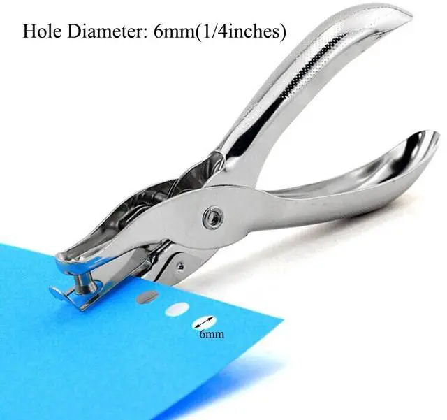 Alt view image 3 of 7 - Paper Puncher Single Hole Punch Metal Circle Punches Hand Craft Sheet Scrapbooking Loose Leaf Paper Punching 6mm for School Office Home Study