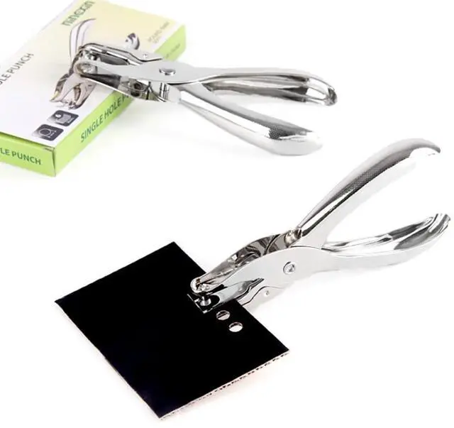 Alt view image 7 of 7 - Paper Puncher Single Hole Punch Metal Circle Punches Hand Craft Sheet Scrapbooking Loose Leaf Paper Punching 6mm for School Office Home Study
