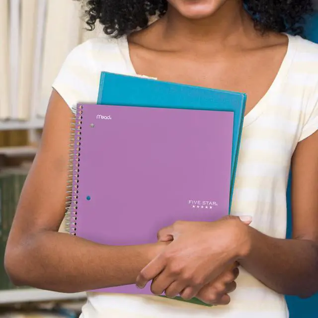 Alt view image 7 of 7 - Spiral Notebook + Study App, 5 Subject, College Ruled Paper, 8-1/2" x 11", 200 Sheets, Fights Ink Bleed, Water Resistant Cover, Amethyst Purple (38748)