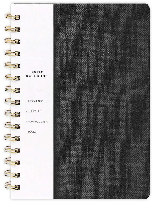 Main image of Spiral Notebook-6.10" x 8.19" College Ruled Journal with Inner Pockets and 160 Pages,PU Leather Cover Business Journal, Twin-Wire Binding Notebook Perfect for Office & Home School Supplies