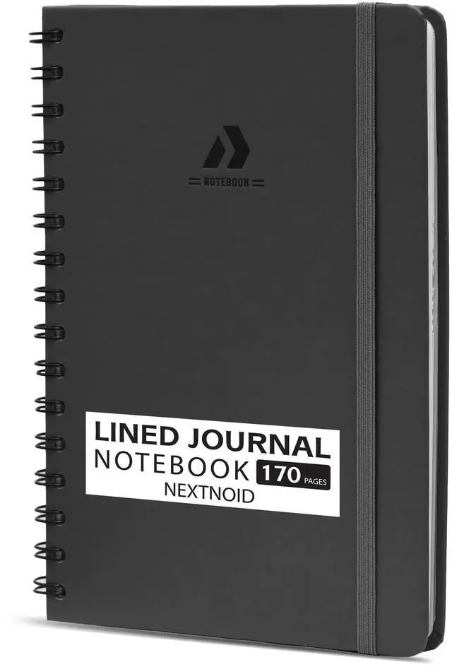 Main image of Lined Spiral Notebook Journal For Women & Men - A5(5.8" x 8.3") 170 Pages, Hardcover Notebooks for Work & Note Taking, College Ruled Journals for Writing - Grey