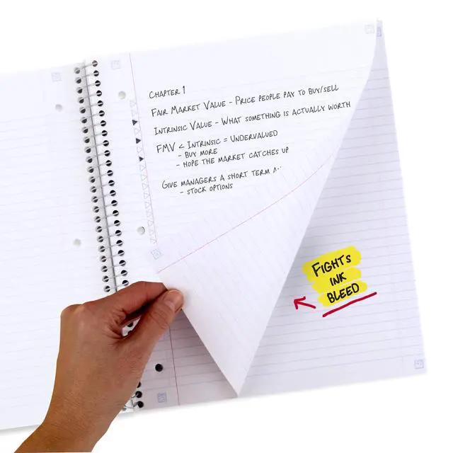 Alt view image 4 of 7 - Spiral Notebook + Study App, 1 Subject, College Ruled Paper, 8-1/2" x 11", 80 Sheets, Fights Ink Bleed, Water Resistant Cover, Soft Petals Blue (820441F-ECM)