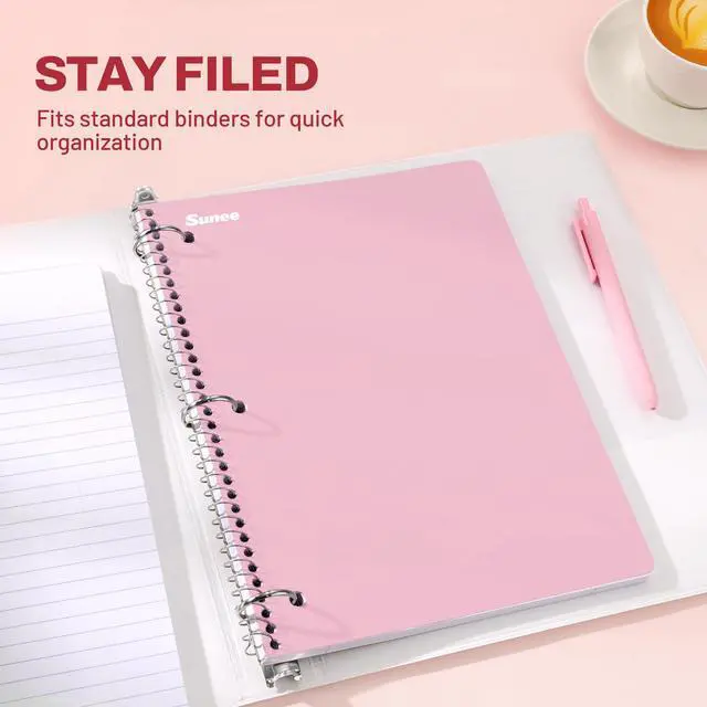 Alt view image 3 of 7 - Spiral Notebooks, 3 Pack, 1-Subject, College Ruled Paper, 8" x 10-1/2", 70 Sheets per Notebook, Assorted Pastel Colors Spiral Notebooks for School