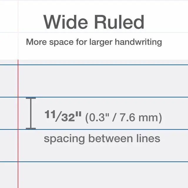 Alt view image 4 of 6 - Reinforced Filler Paper, 8 x 10.5 Inch, Wide Rule, 3 Hole Punched, Lined Loose Leaf Paper for Ring Binders, 100 Sheets, White (1002098)