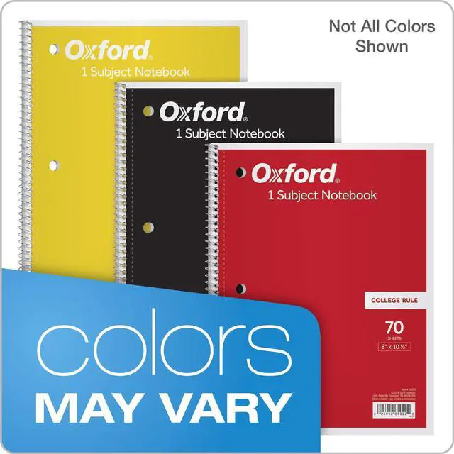 Alt view image 5 of 7 - Spiral Notebook 6 Pack, 1 Subject, College Ruled Paper, 8 x 10-1/2 Inch, Color Assortment Design May Vary (65007)