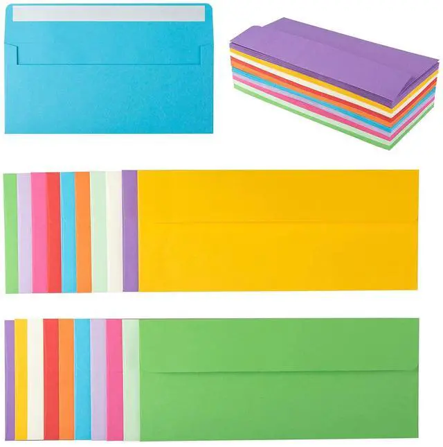 Main image of 50 Pack Colorful #10 Business Envelopes Self Seal Letter Envelope