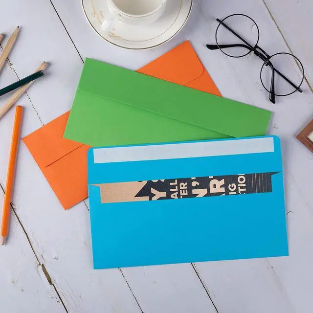 Alt view image 5 of 7 - 50 Pack Colorful #10 Business Envelopes Self Seal Letter Envelope