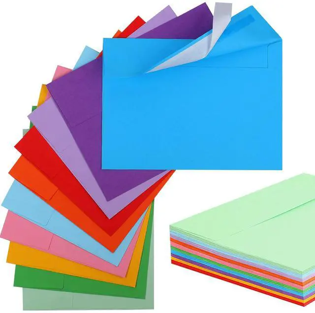 Main image of 50 Pack Colored Envelope, 5x7 Envelopes, A7 Envelopes for Invitations, Printable Invitation Envelope for Weddings, Invitations, Photos, Postcards, Greeting Cards, Mailing