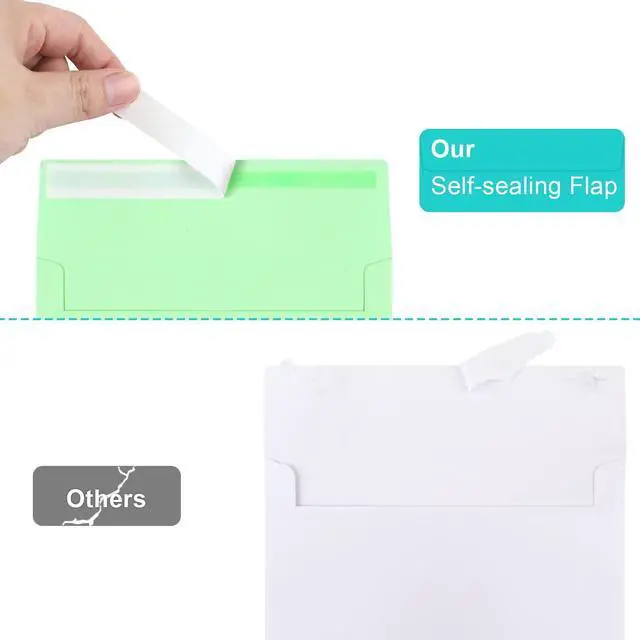 Alt view image 3 of 7 - 50 Pack Colored Envelope, 5x7 Envelopes, A7 Envelopes for Invitations, Printable Invitation Envelope for Weddings, Invitations, Photos, Postcards, Greeting Cards, Mailing