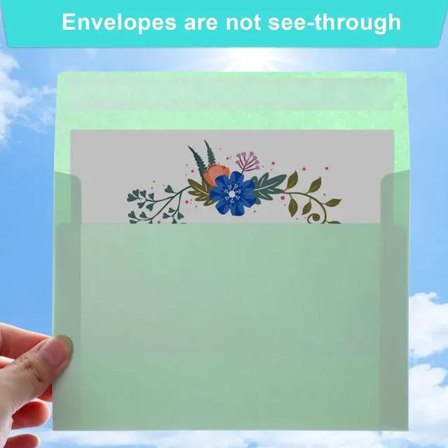 Alt view image 4 of 7 - 50 Pack Colored Envelope, 5x7 Envelopes, A7 Envelopes for Invitations, Printable Invitation Envelope for Weddings, Invitations, Photos, Postcards, Greeting Cards, Mailing