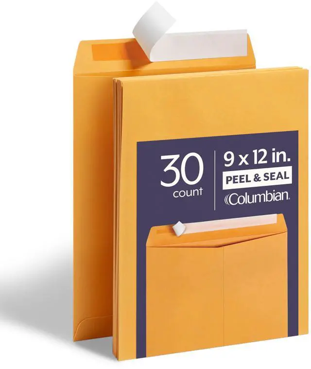 Main image of 9 x 12 Catalog Envelopes, 30 Pack, Document Envelopes with Self Seal Closure, Heavyweight 28 lb Paper, Self Sealing Envelopes for Mailing, Filing and Organizing, Brown Kraft