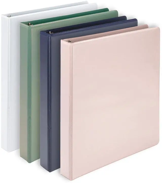 Main image of Plant Based Durable D-Ring Binders 1 Inch 3 Ring Binder with 225 Sheet Capacity, Eco Friendly School and Office Supplies (4-Pack, Boho)