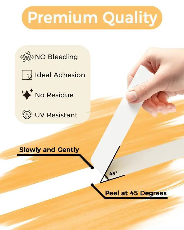 Alt view image 7 of 7 - Masking Tape 1 Inch x 55 Yards 4 Rolls (220 Yards Total), Strong Adhesive, Easy Tear, Clean Removal Painters Tape for Painting, Labeling, Crafts, Home & Office, White