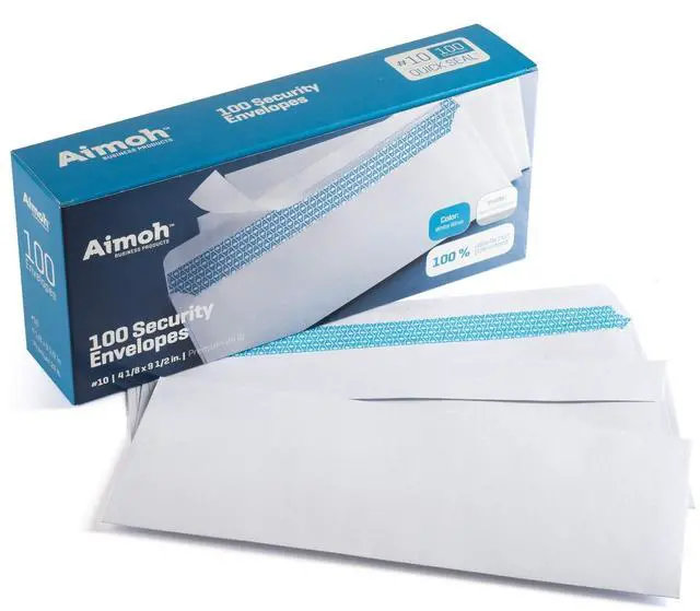 Alt view image 6 of 6 - #10 Security Self Seal Envelopes 100 Qty |No Window, EnveGuard, 4 x 9½", White, 24 LB, 100 Count (34100)