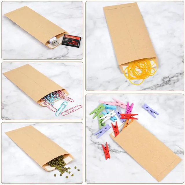Alt view image 7 of 7 - 120 PCS Money Envelopes for Cash Kraft Paper, 6.5x3.2 Small Cash Envelopes for Self-Adhesive, Money Saving Challenge Coin Envelopes for Coin, Check, Budget, Small Item Organizer