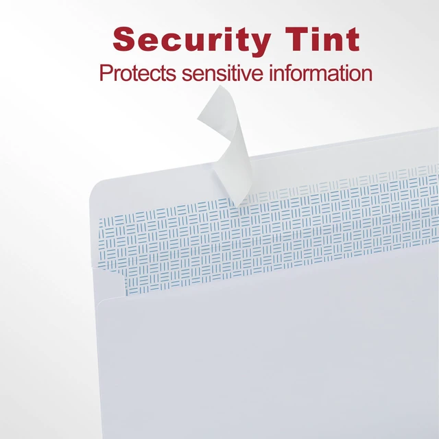 Alt view image 3 of 7 - #10 Letter Size Mailing Envelopes for Business, 500pcs Self Seal Windowless Security Envelopes 4-1/8 x 9-1/2 Inch White 24LB Paper