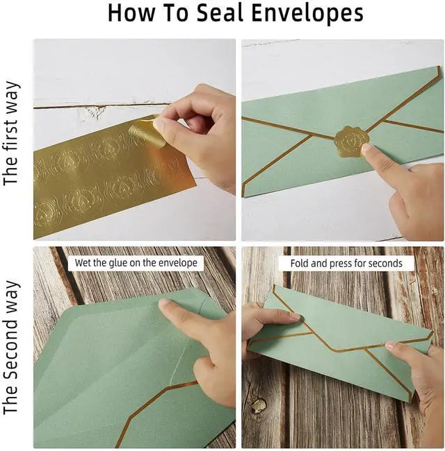 Alt view image 3 of 7 - 50 Pack #10 Business Envelopes, Sage-Green, 4 1/8 x 9 1/2 Inches