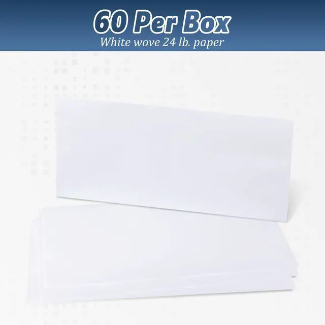 Alt view image 3 of 7 - 60PCS #10 Envelopes Letter Size Self Seal Business Envelopes No Window Security Mailing Envelopes Size 4-1/8 x 9-1/2 Inch - White 24LB Paper