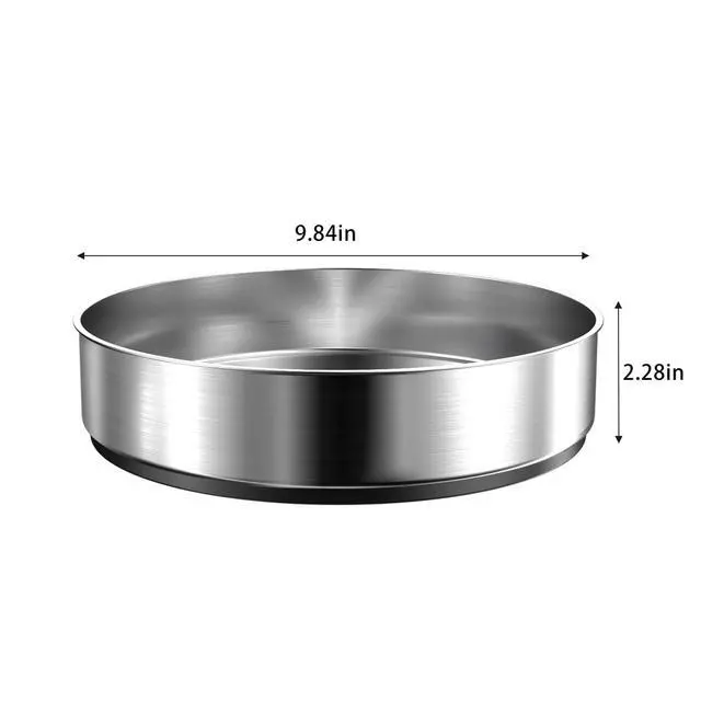Alt view image 2 of 6 - Pantry Cabinet Lazy Susan Stainless Steel Black Spice Rack Turntable - Decorative Trays Storage Containers Organizer for Kitchen Cabinet, Snacks, Bathroom (10 inches)