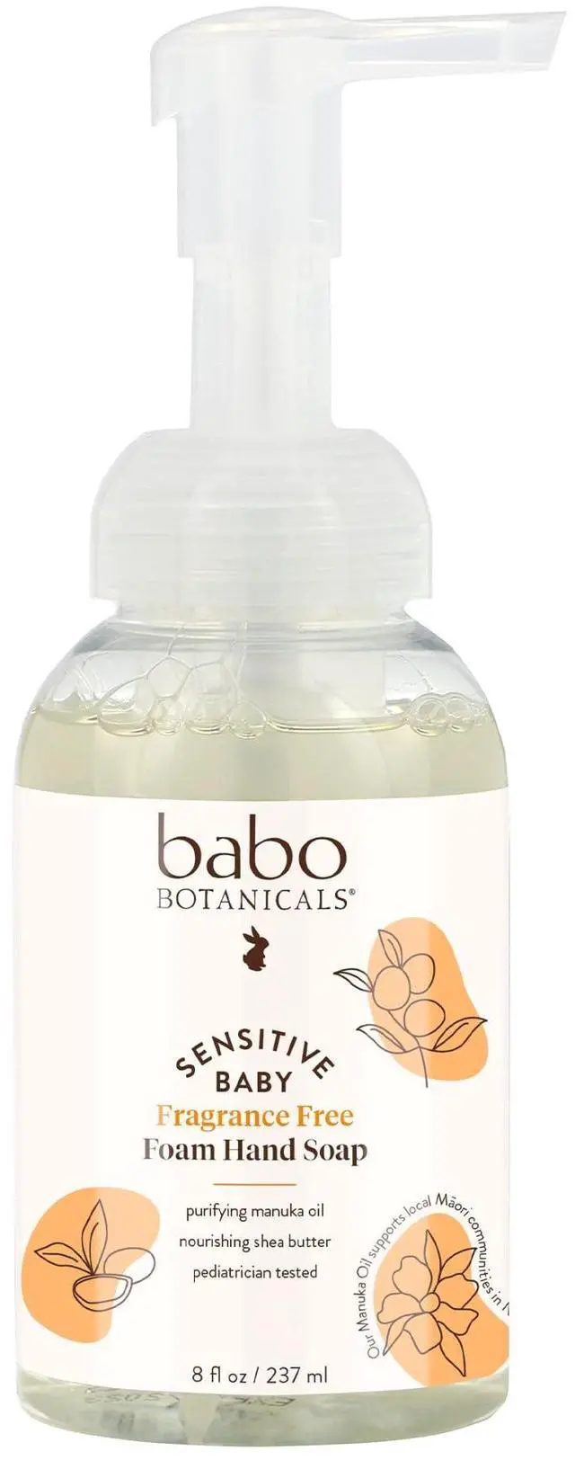 Main image of Sensitive Baby Fragrance-Free Foaming Hand Soap - Self-foaming - Manuka Oil, Shea Butter & Aloe Vera - For Babies, Kids and Adults with Sensitive Skin - Vegan