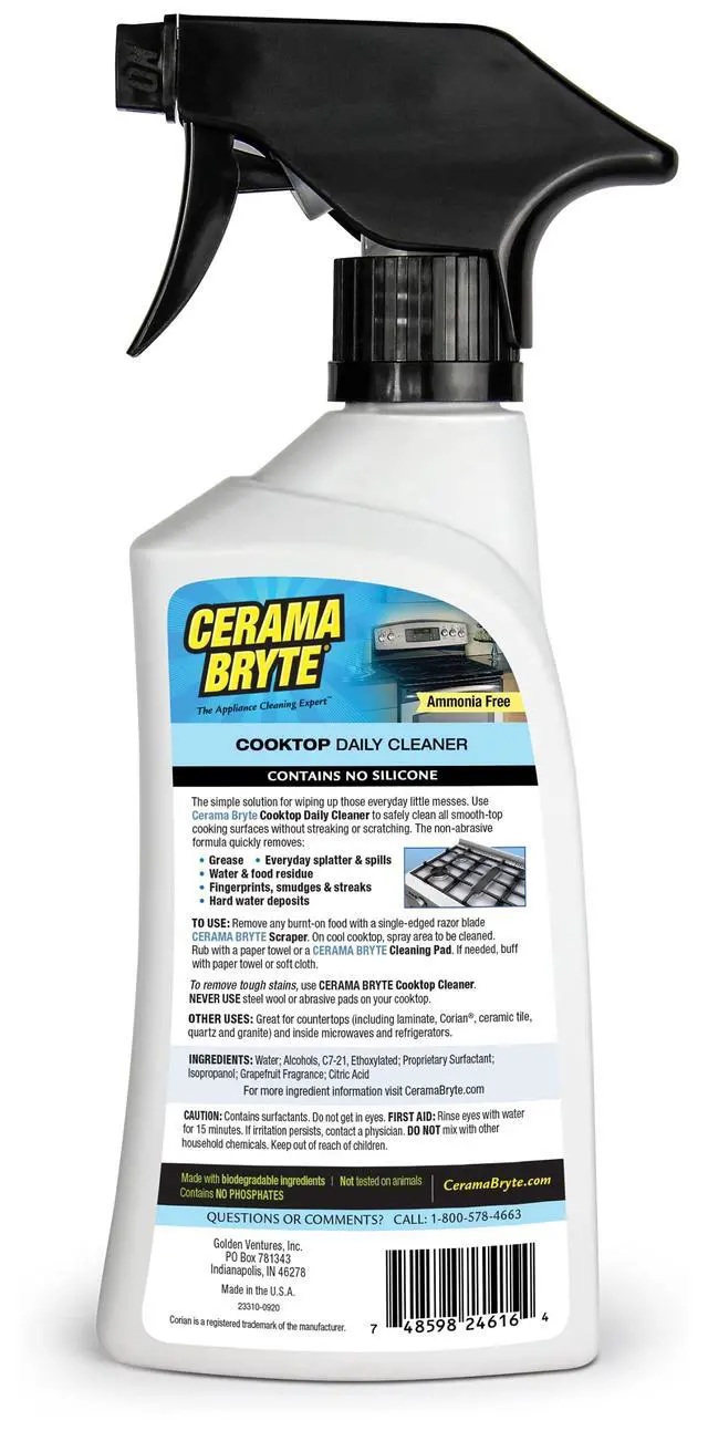Alt view image 6 of 7 - Daily Cooktop Cleaner, 16 oz & 2 Cleaning Pads Kit