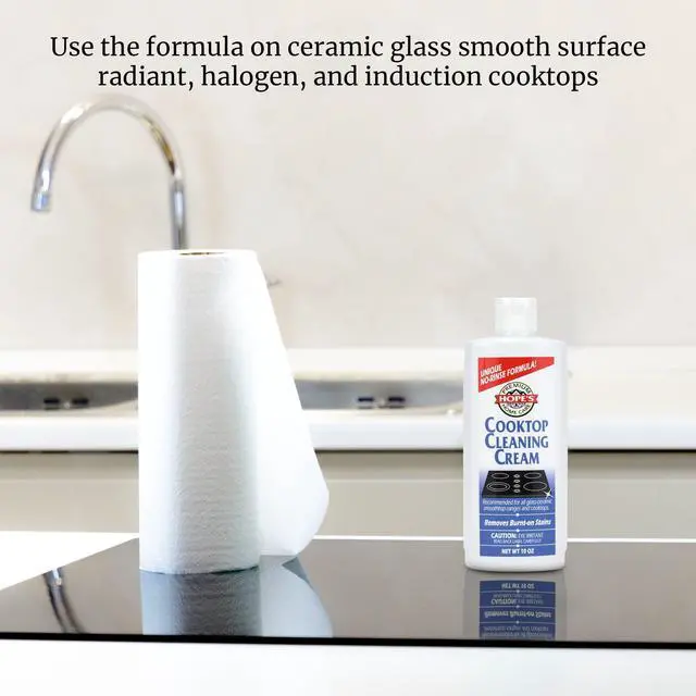 Alt view image 6 of 7 - Cooktop Cleaning Cream, Fast Acting No-Rinse Cooktop Cleaner for Glass Ceramic Cooktops and Stoves, Removes Burnt-on Stains, 10 Oz Net Weight (8 Fl Oz), Pack of 1