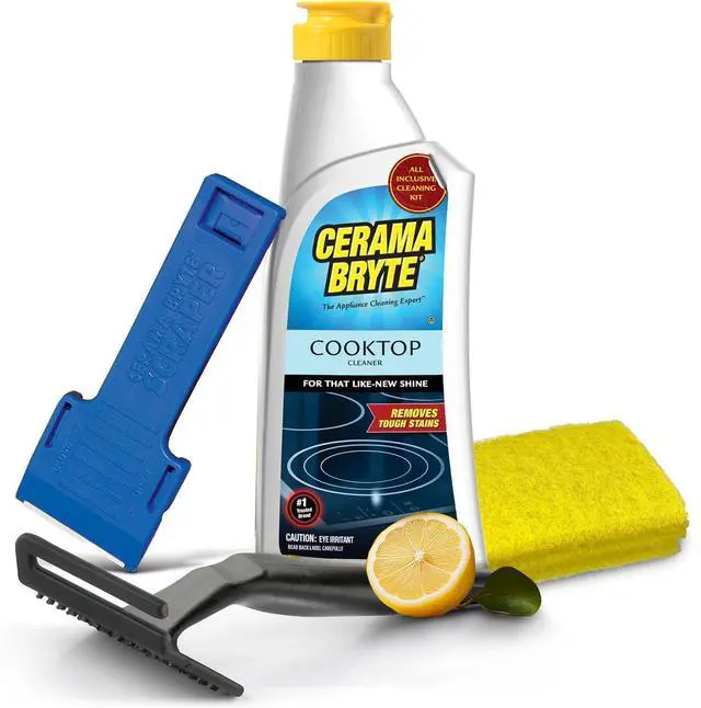 Main image of Cooktop Cleaning Kit, 10 oz Bottle, Scraper, Tool & 3 Pads