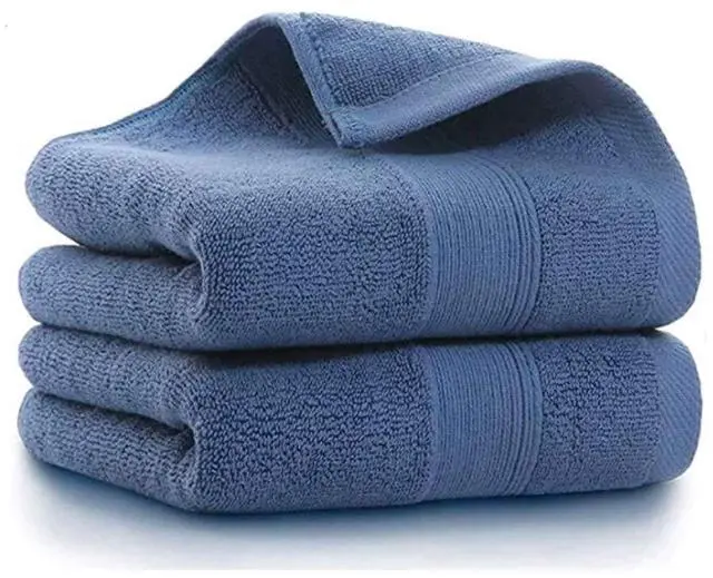 Main image of 2 Pack Hand Towels for Bathroom- (14 x 30 Inch) 100% Cotton Hand Towel, Highly Absorbent and Quick Dry Face Washcloth, Home Soft Premium Towel for Hotel, Bath, Kitchen and Spa, Set of 2 (Blue)