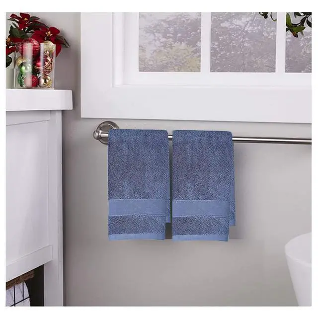 Alt view image 7 of 7 - 2 Pack Hand Towels for Bathroom- (14 x 30 Inch) 100% Cotton Hand Towel, Highly Absorbent and Quick Dry Face Washcloth, Home Soft Premium Towel for Hotel, Bath, Kitchen and Spa, Set of 2 (Blue)