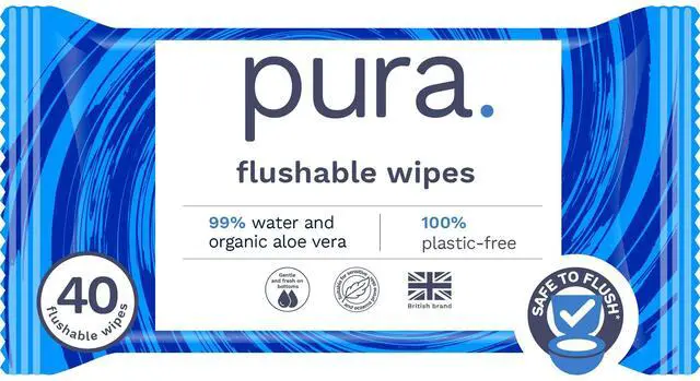 Main image of Adult XL Flushable Unscented Wipes, 1 Pack of 40 Toilet Wipes Adult Wet Wipes, 99% Water & Aloe Vera, Personal Cleansing Wipes, Sensitive Skin