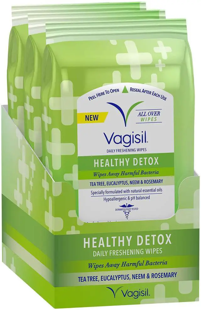 Main image of Wipes for All Over Cleaning, Health Detox, Formulated with Essential Oils, 20 Wipes in a Re-Sealable Pouch (Pack of 3)