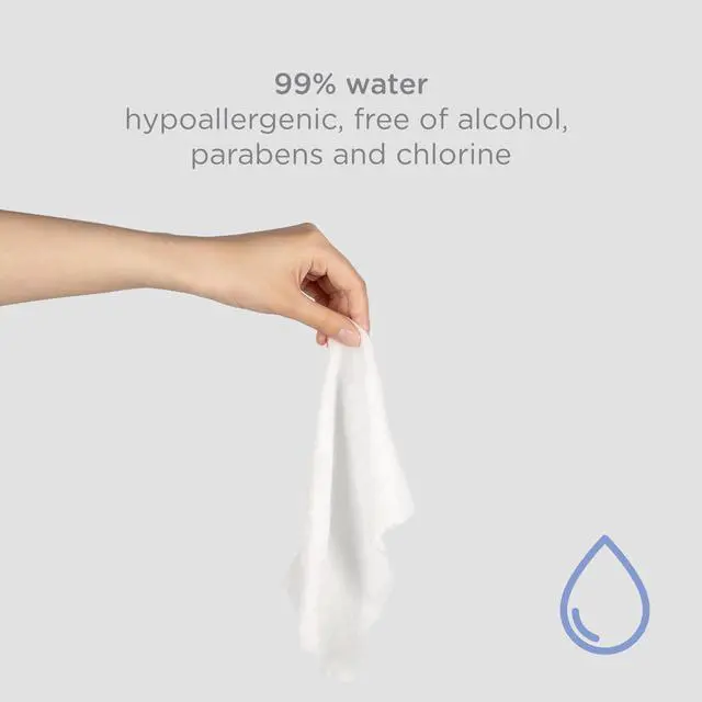Alt view image 4 of 7 - Fragrance-Free Baby Wipes, 99% Water Based, Plant Based Wipes, Hypoallergenic for Sensitive Skin with Chamomile, Vitamin E & Aloe, EWG Verified, Value Pack, 3 Pack (216 Wipes Total)