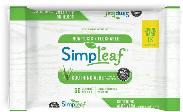 Main image of Flushable Wet Wipes | Eco- Friendly, Paraben & Alcohol Free | Hypoallergenic & Safe for Sensitive Skin | Soothing Aloe Vera & Vitamin E Formula | (50-Count) 1 Pack