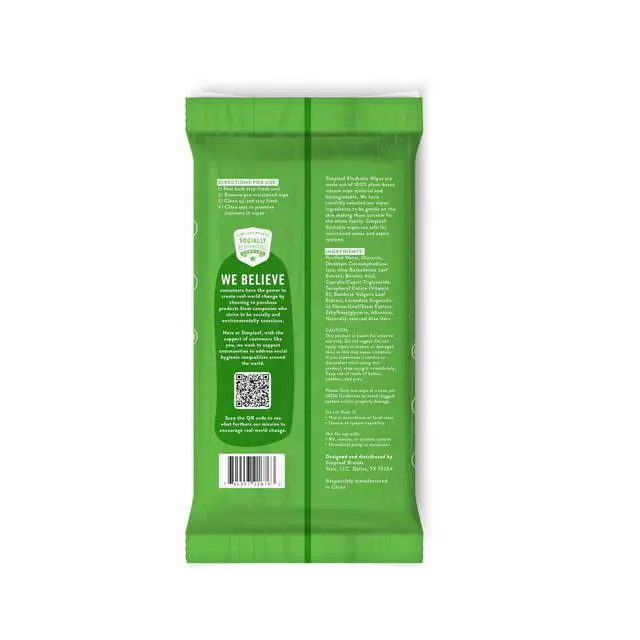 Alt view image 3 of 5 - Flushable Wet Wipes | Eco- Friendly, Paraben & Alcohol Free | Hypoallergenic & Safe for Sensitive Skin | Soothing Aloe Vera & Vitamin E Formula | (50-Count) 1 Pack