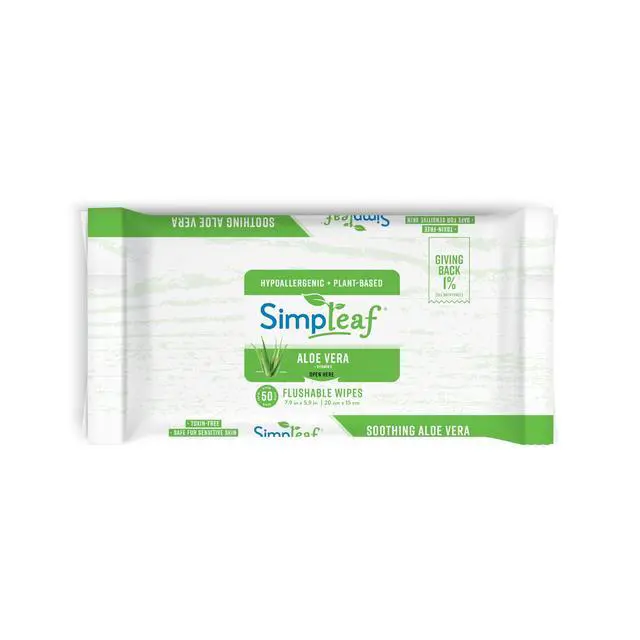 Alt view image 5 of 5 - Flushable Wet Wipes | Eco- Friendly, Paraben & Alcohol Free | Hypoallergenic & Safe for Sensitive Skin | Soothing Aloe Vera & Vitamin E Formula | (50-Count) 1 Pack